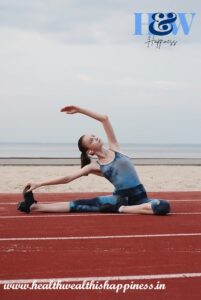 girl doing warm up before workout